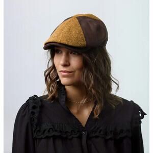 Aurega Taranto C. Shetland Ivy Flat Cap Hat 57 CM Unisex 7 1/8 Brown Wool